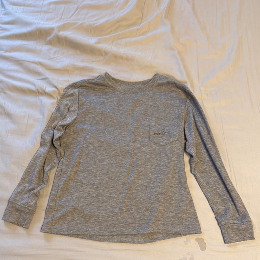 Gray Long Sleeve Kids Shirt
